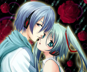 kaito and miku about to kiss