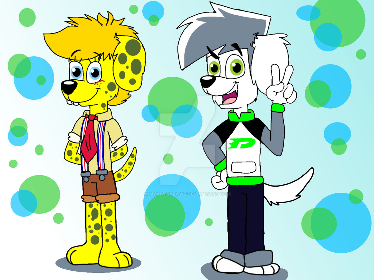 Dalmatian Spongebob and Labrador Danny by MyArtsypaws on DeviantArt