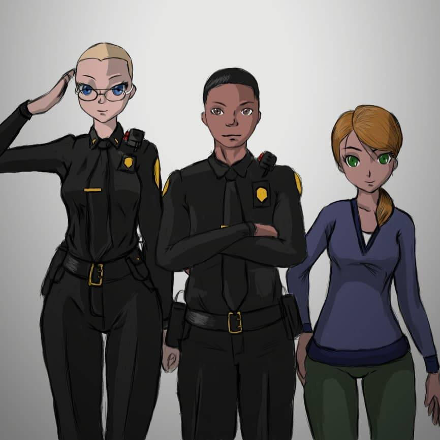 Two Cops and a Agent by greggart904 on DeviantArt