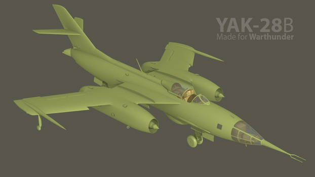 Yak-28B, 3d model for Warthunder video game.