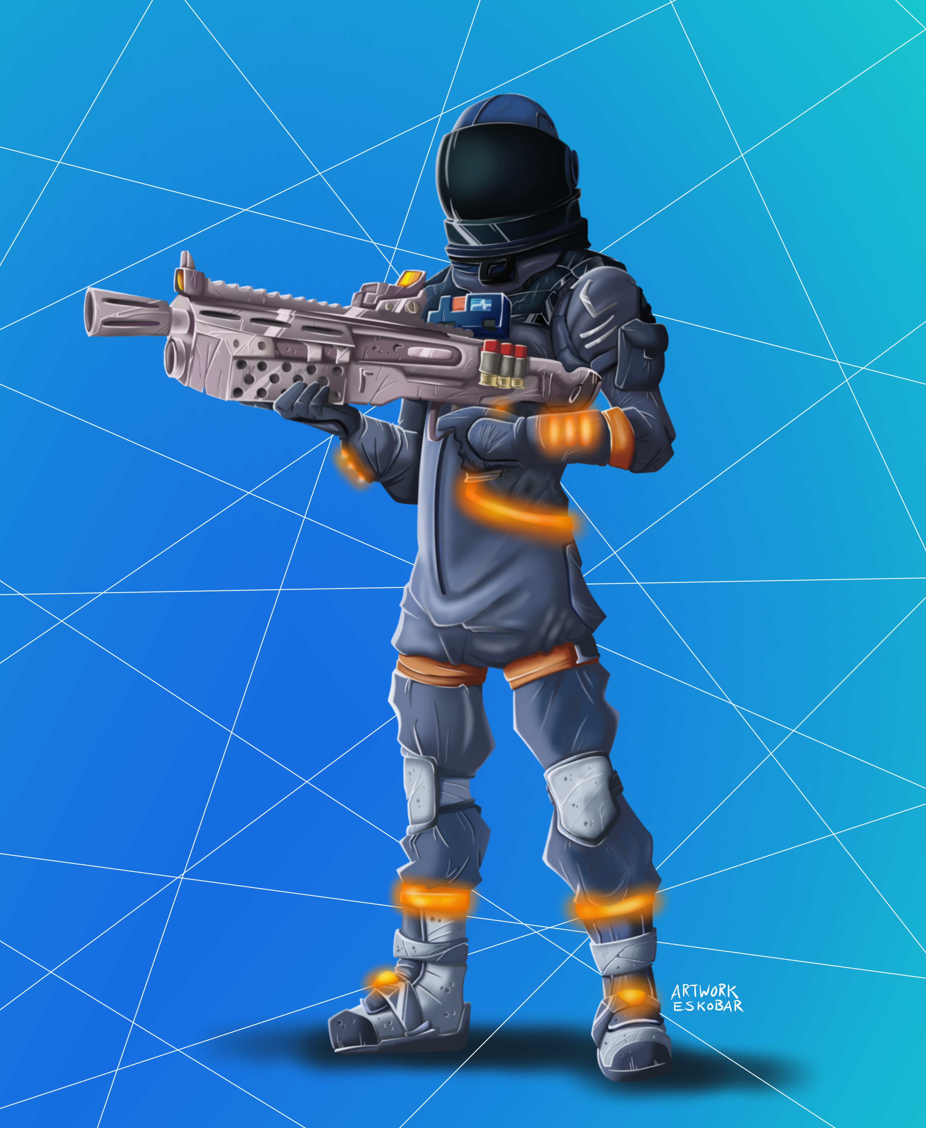 Fortnite boy skin aiming with a sniper rifle