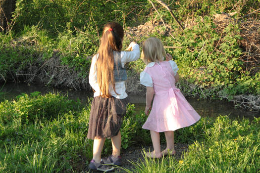 Girls at the stream