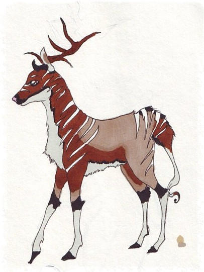 Quagga-Elk-Okapi mix by KinkaGirl on DeviantArt