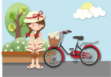 girl and bicycle