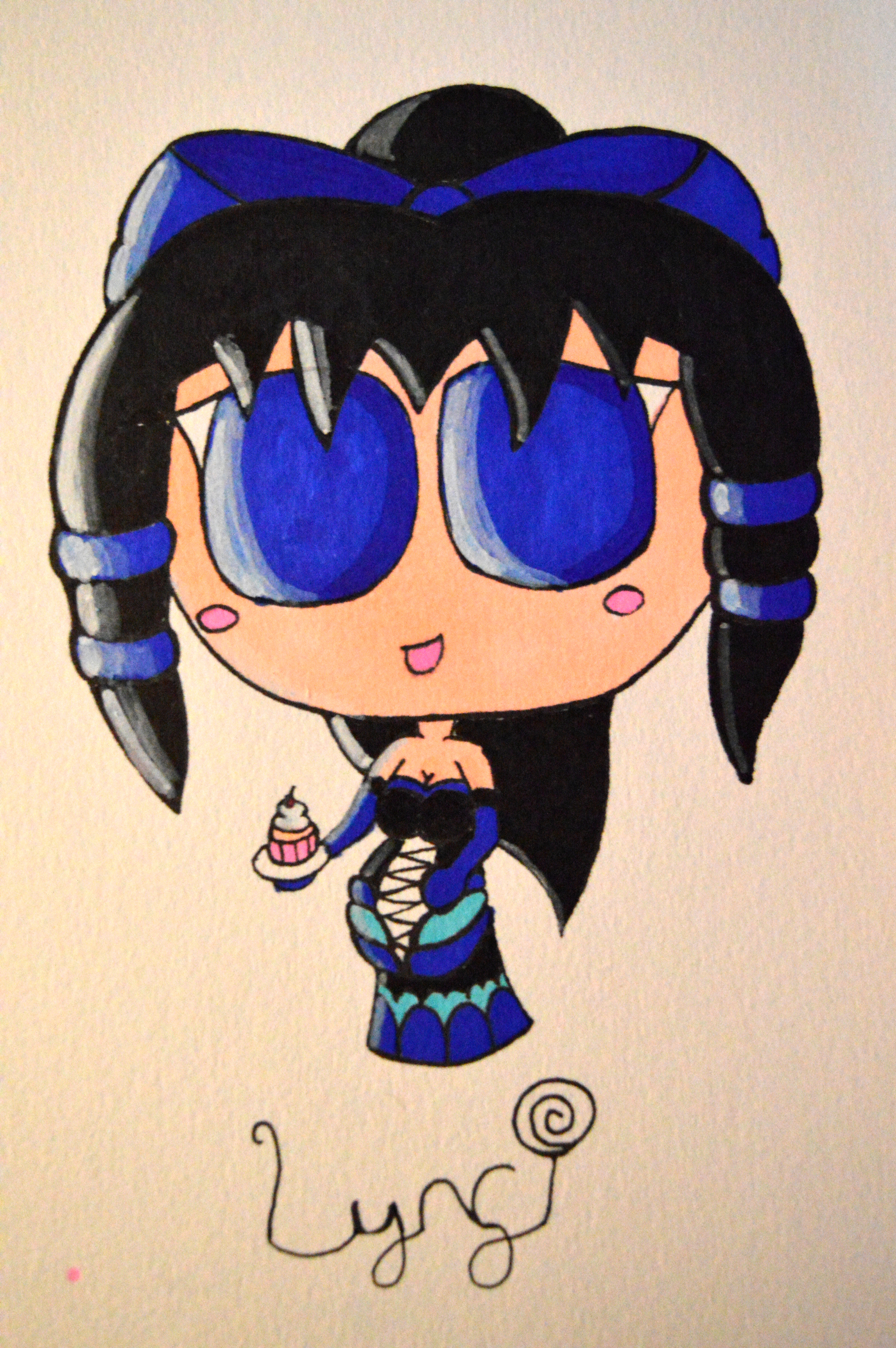 Stuffed Gothic Lynsi Chibi (marker version)