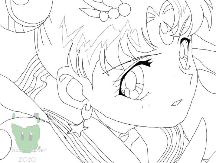 Eternal Moon Face Lineart