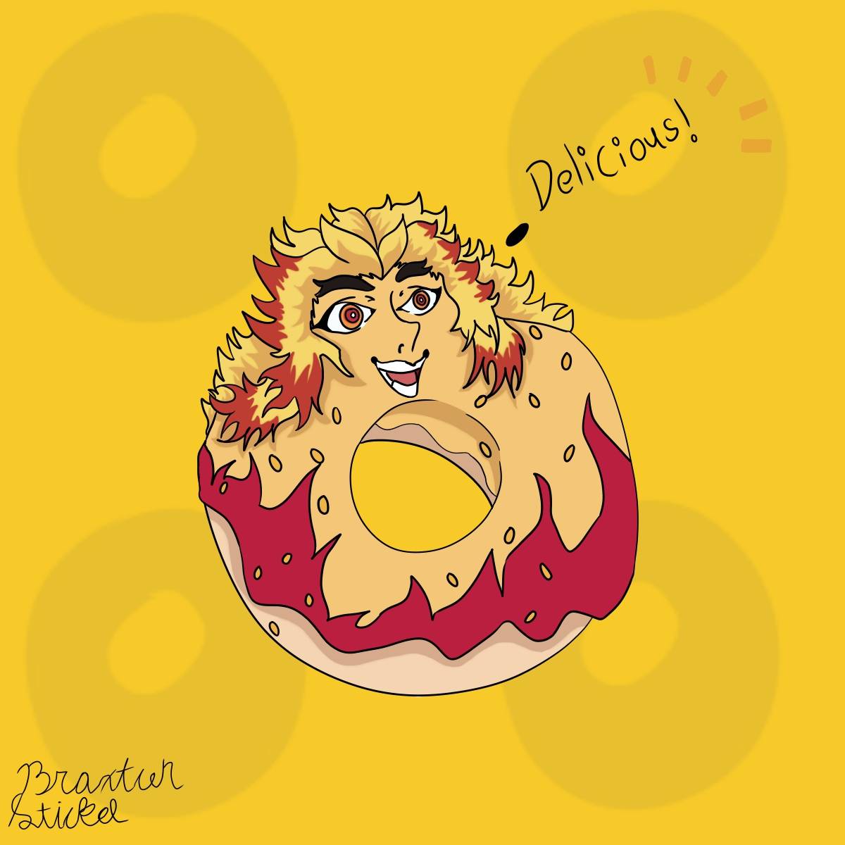 Rengoku Donut by braxtonstickel on DeviantArt