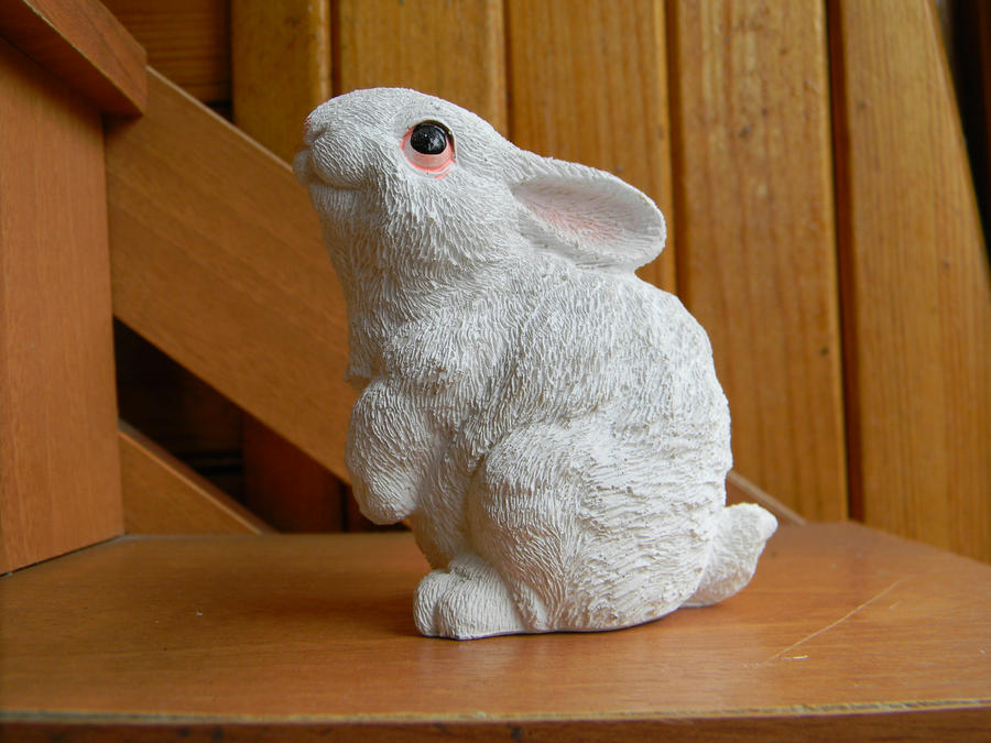 white rabbit figurine