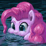 Pinkie pie is blowing bubbles
