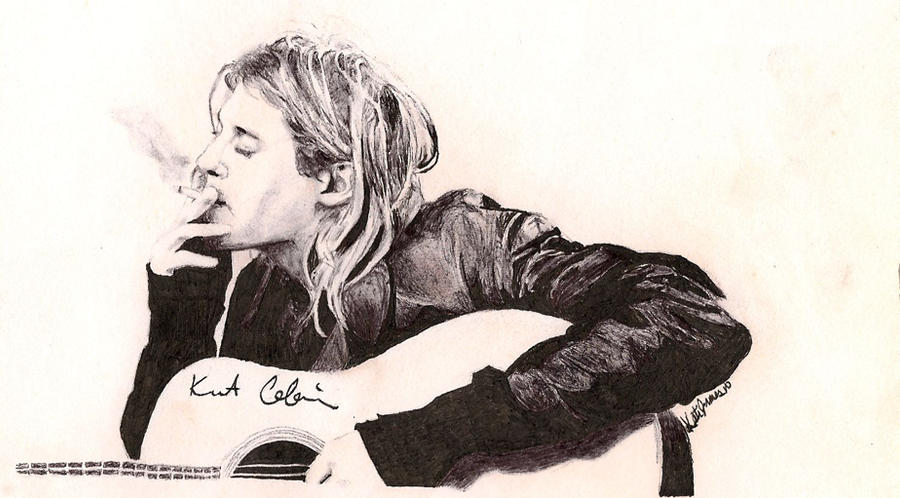 kurt cobain smoking by amdris on deviantart