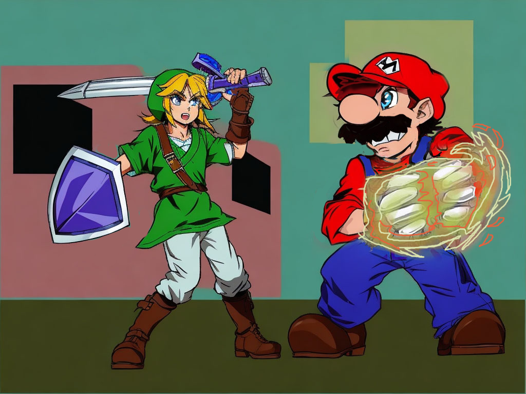 Link vs Mario by Voldarian on DeviantArt