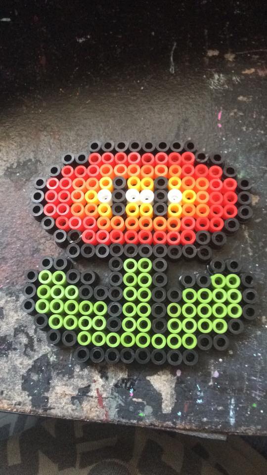 super mario flower perler