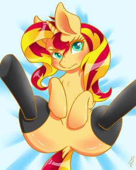 Sunset Shimmer and stocking XD