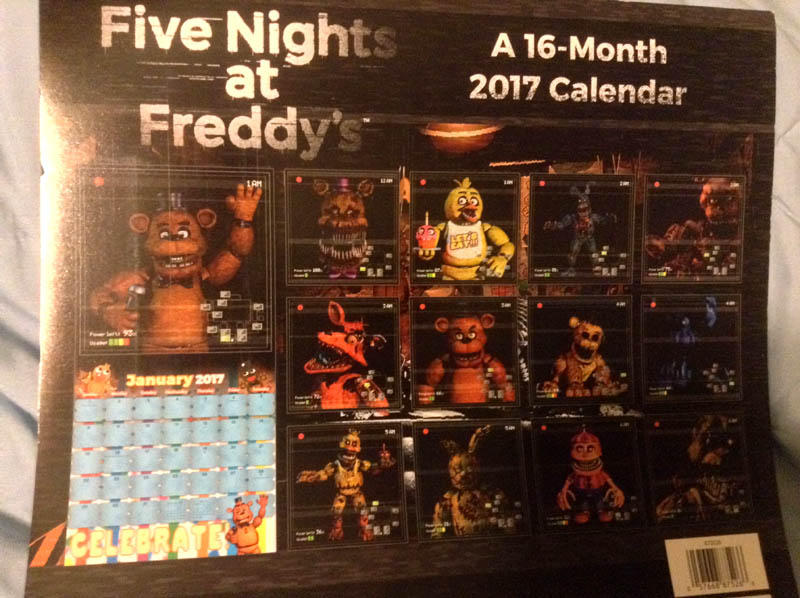 FNAF Calendar for 2017 by Negaduck9 on DeviantArt