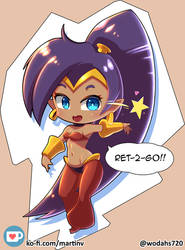 Shantae but she's huge-headed