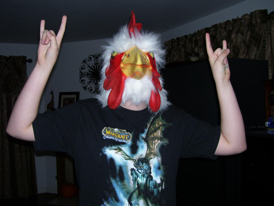 MEH in chicken mask