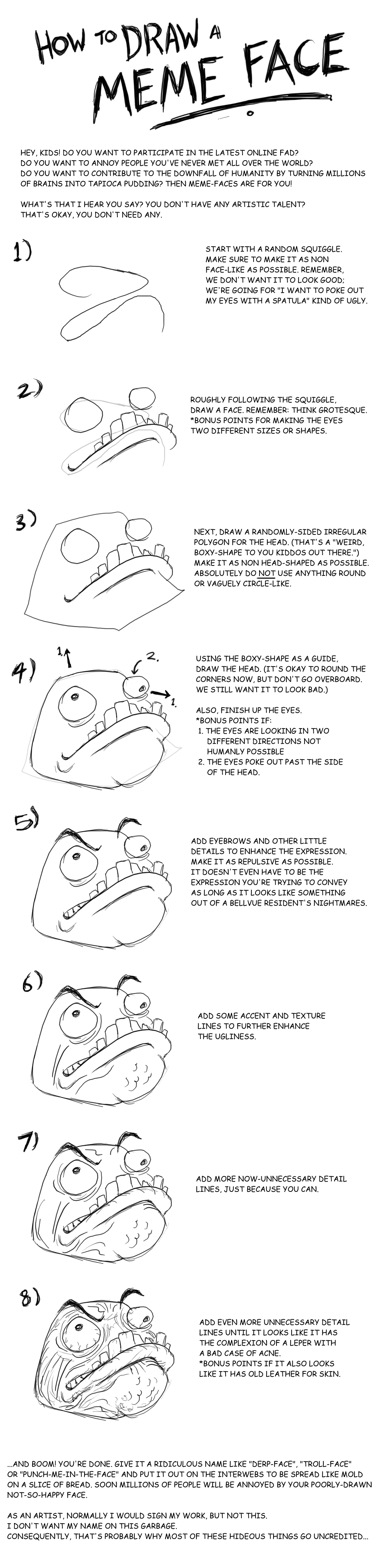 How to Draw a Meme Face by CalamityKangaroo on DeviantArt