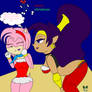 Shantae Kissing Amy Under The Mistletoe