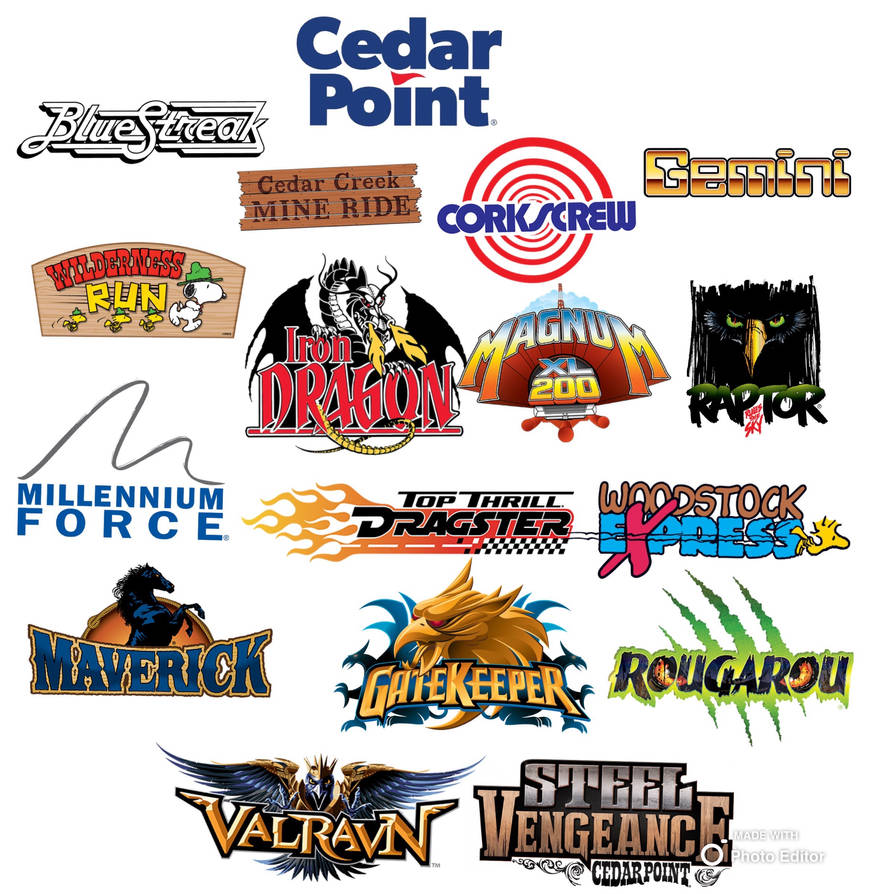 16 roller coaster logos from cedar point by dhvipersrt10 on DeviantArt