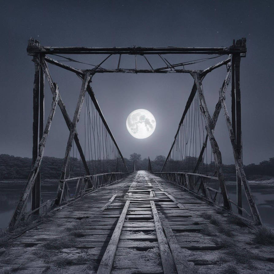 Decaying Moon Moon Bridge In Fog (4) by IconandInkDeviantArt on DeviantArt