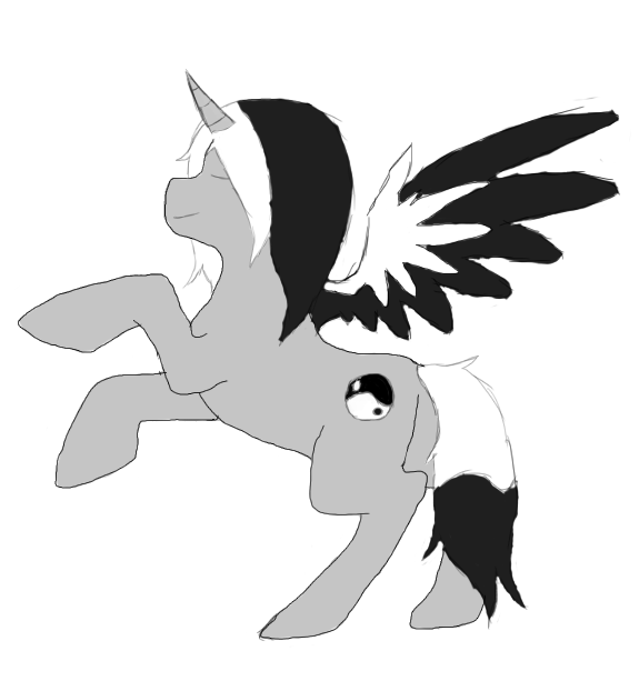 Monochrome as a Alicorn