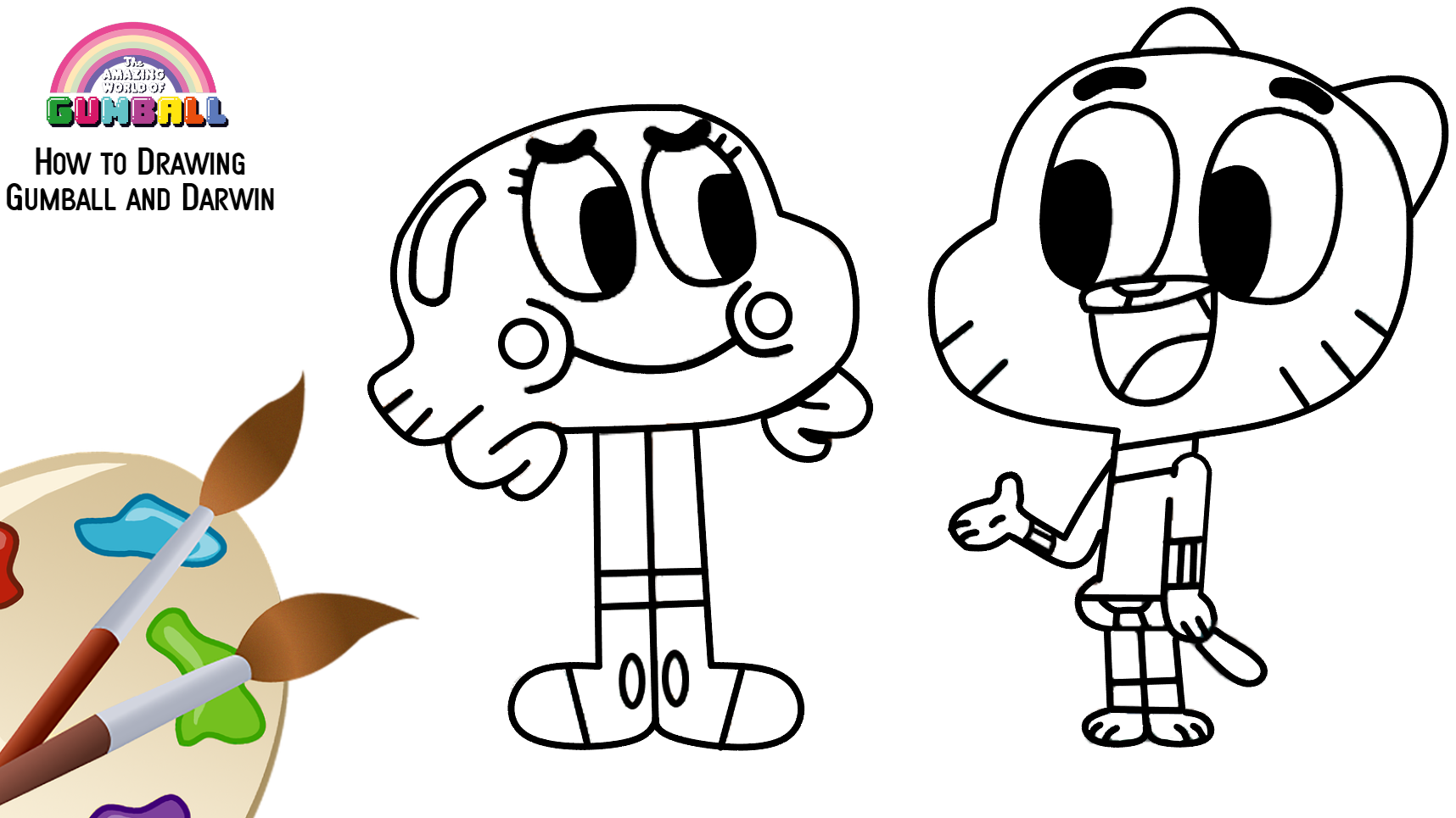 How To Draw Gumball And Darwin Step By Step.
