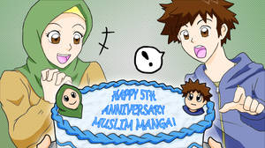 Muslim Manga 5th Anniversary Cake! by demonese89