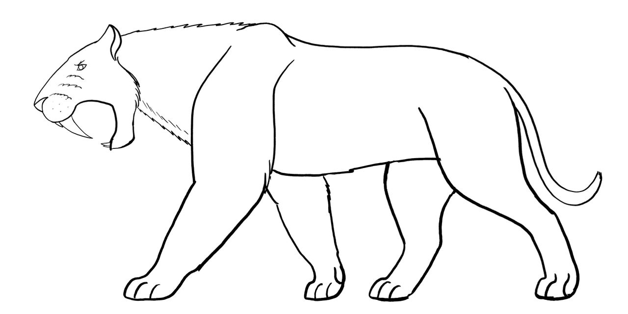 Skull Island Sabertooth - Line Base by MoArtProductions on DeviantArt