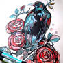 Tattoo sketch. Crow.