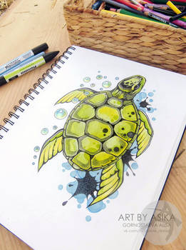 Turtle tattoo sketch new school