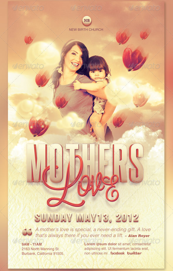 Mothers Love Flyer and CD Template