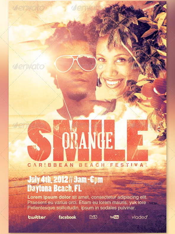 Smile Orange Event Flyer and CD Template