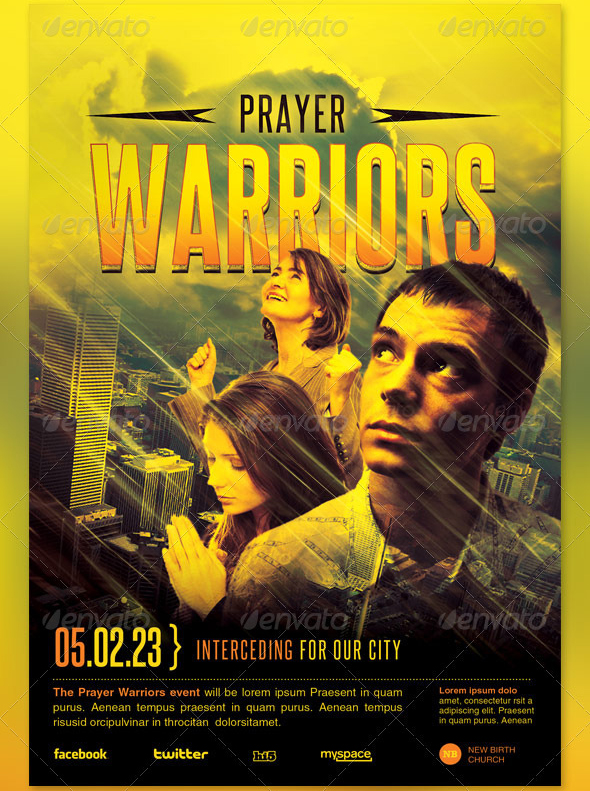 Prayer Warriors Church Flyer and CD Template