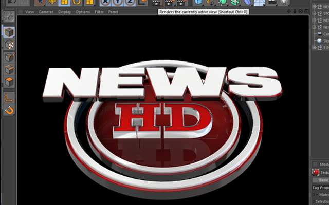 News Broadcast Cinema 4D 3D Text Files