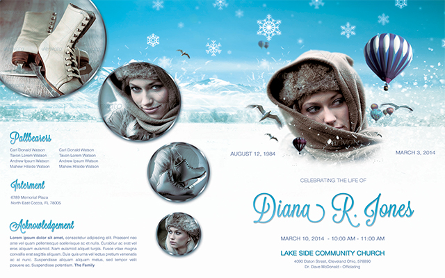 Winter Goodbye Funeral Program Template 010