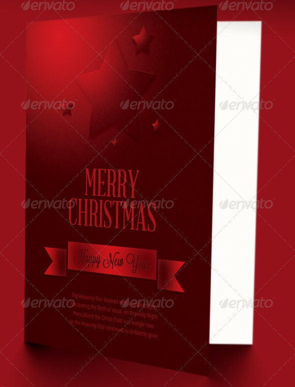 Christmas Star Greeting Card Template