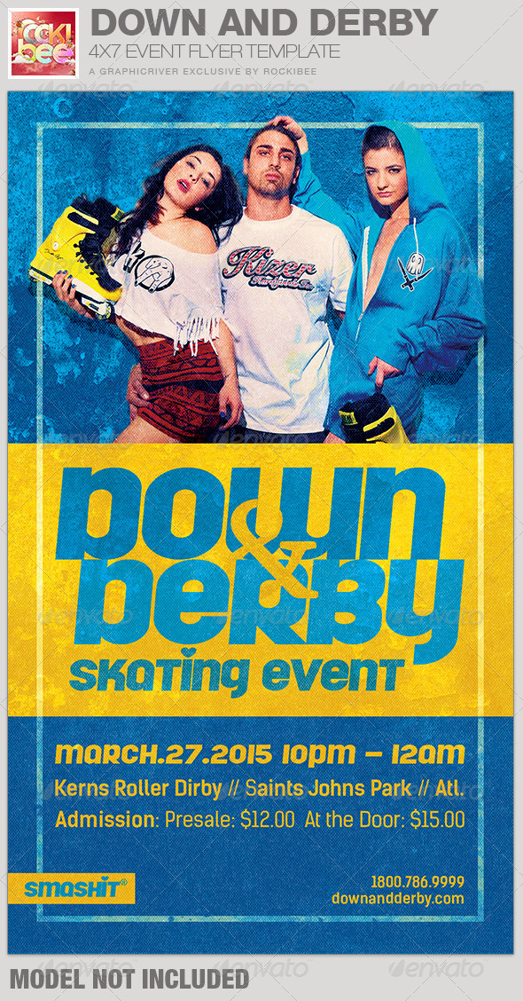 Down and Derby Skating Event Flyer Template