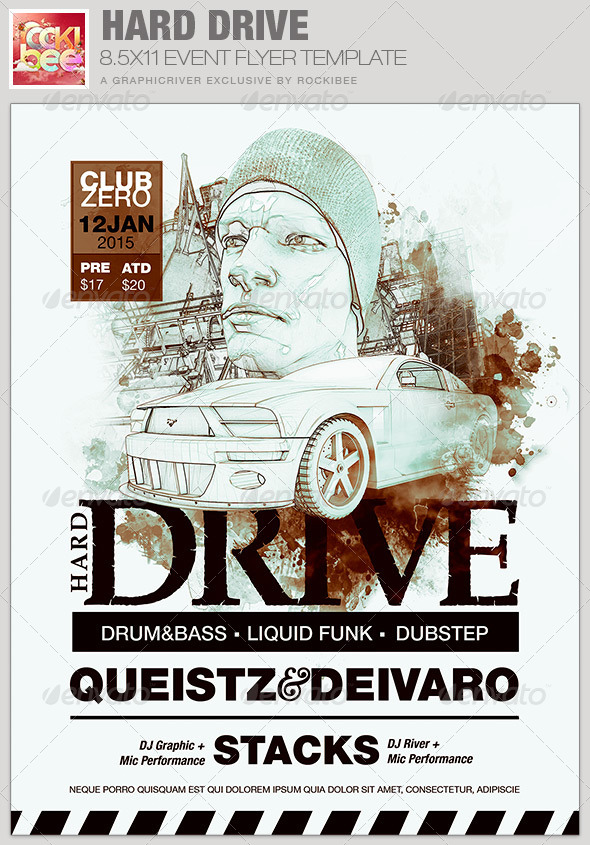 Hard Drive Event Flyer Template