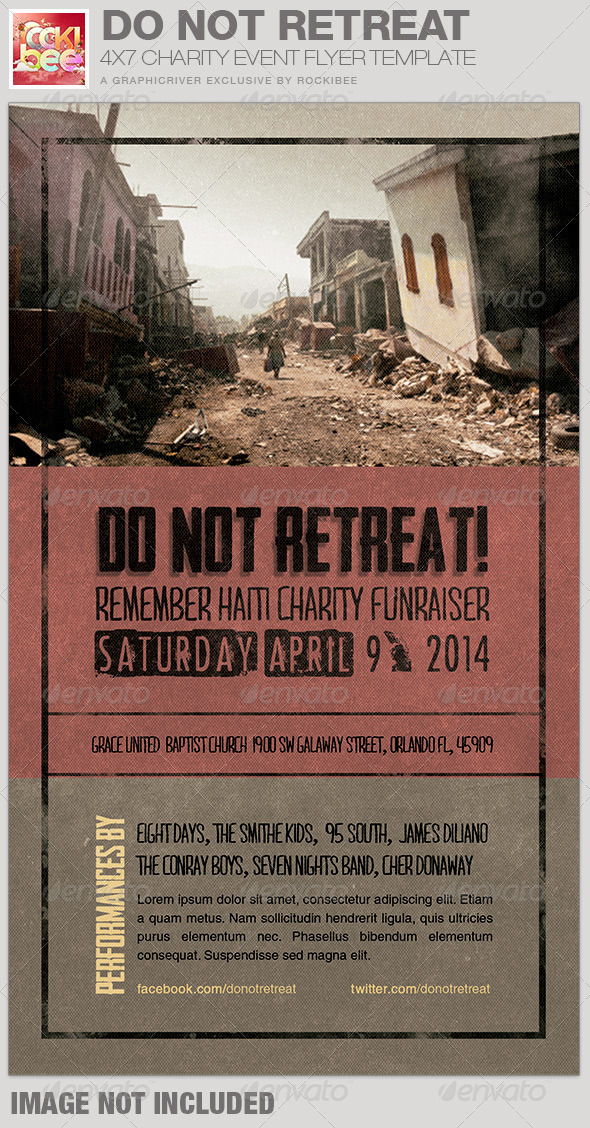 Do Not Retreat Charity Event Flyer Template