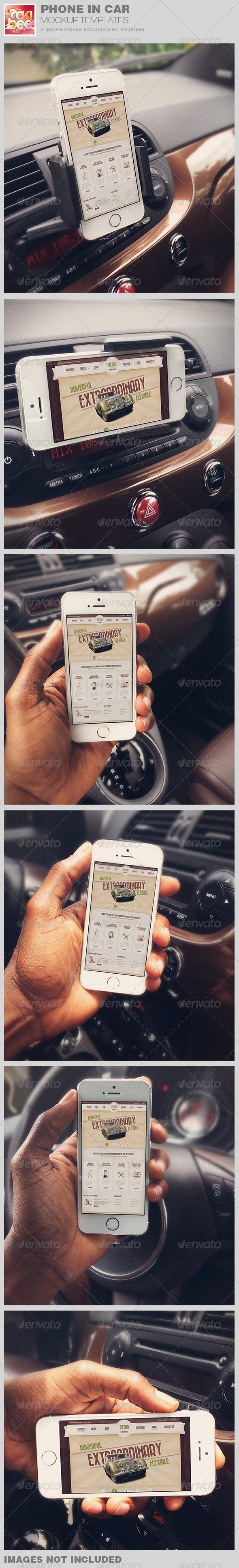 Smart Phone in Car Mockup Templates