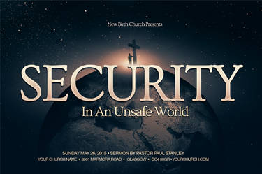 Security Church Postcard Template
