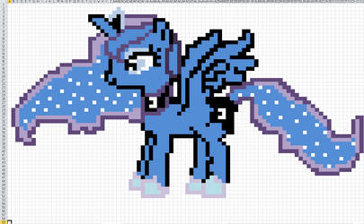 Princess Luna done in PixelArt style using Excel