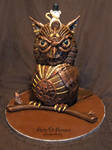 Steampunk Owl Cake by ArteDiAmore