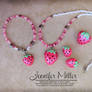 Pink Strawberry Jewelry Set