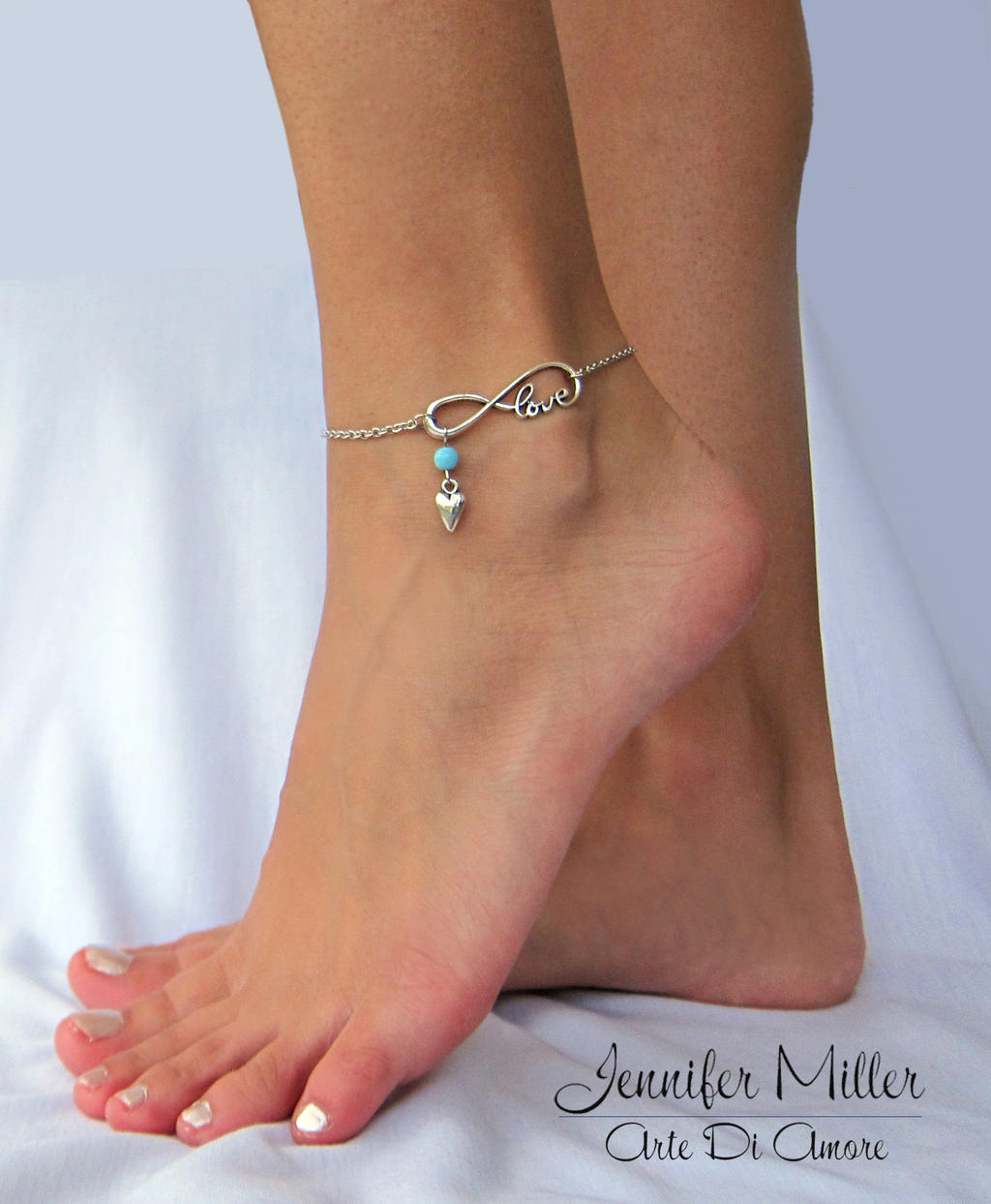 Something Blue Infinite Love Beaded Chain Anklet