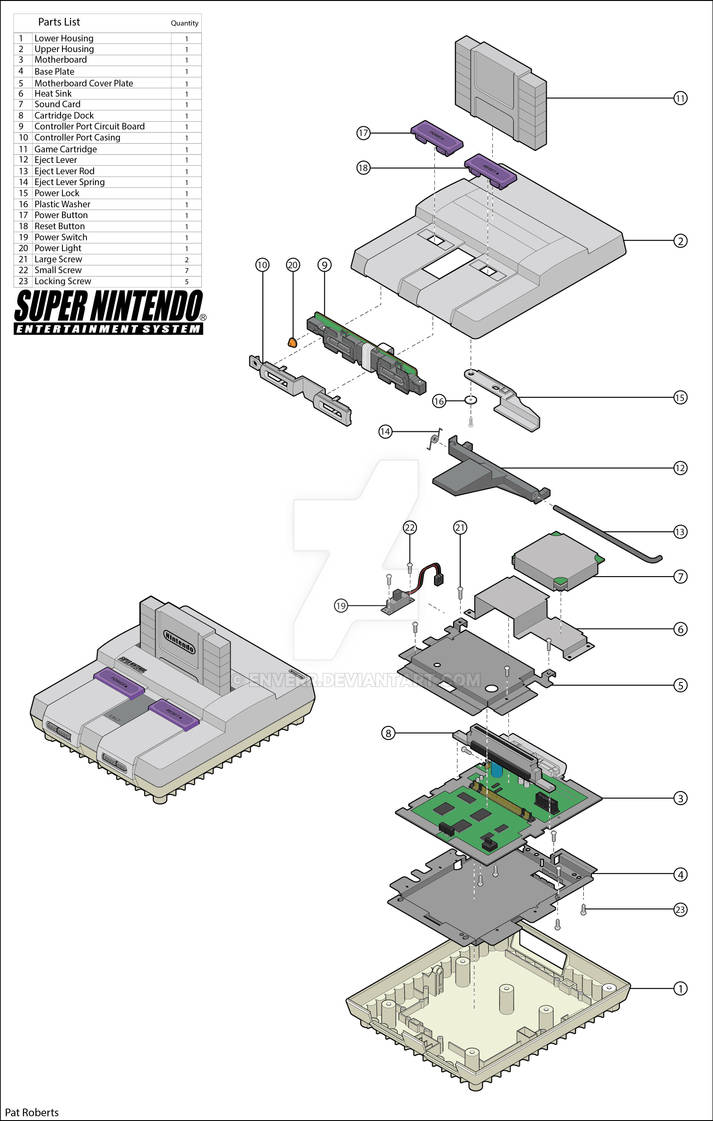 Exploded View Super Nintendo by Enverr on DeviantArt