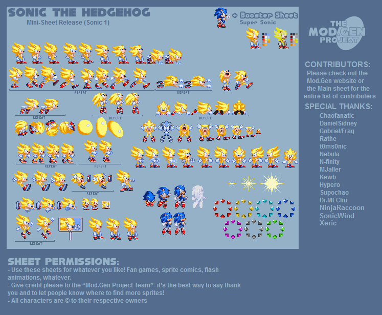Modgen Project Sonic Mod Gen Sprites/classic Sonic 3d Sprites