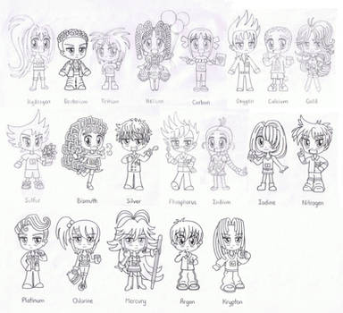 Elemental Tales Lineart by BakerChemi