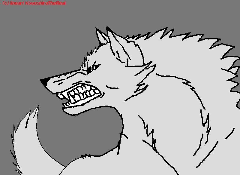 wolf lineart ms paint