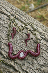 Tentacle earrings and neclklace set